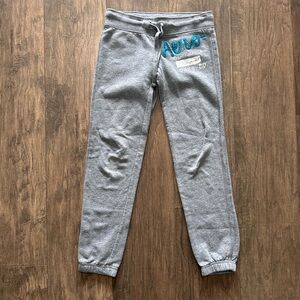 Aeropostale Y2K Gray Joggers with Teal Sequin Accents
